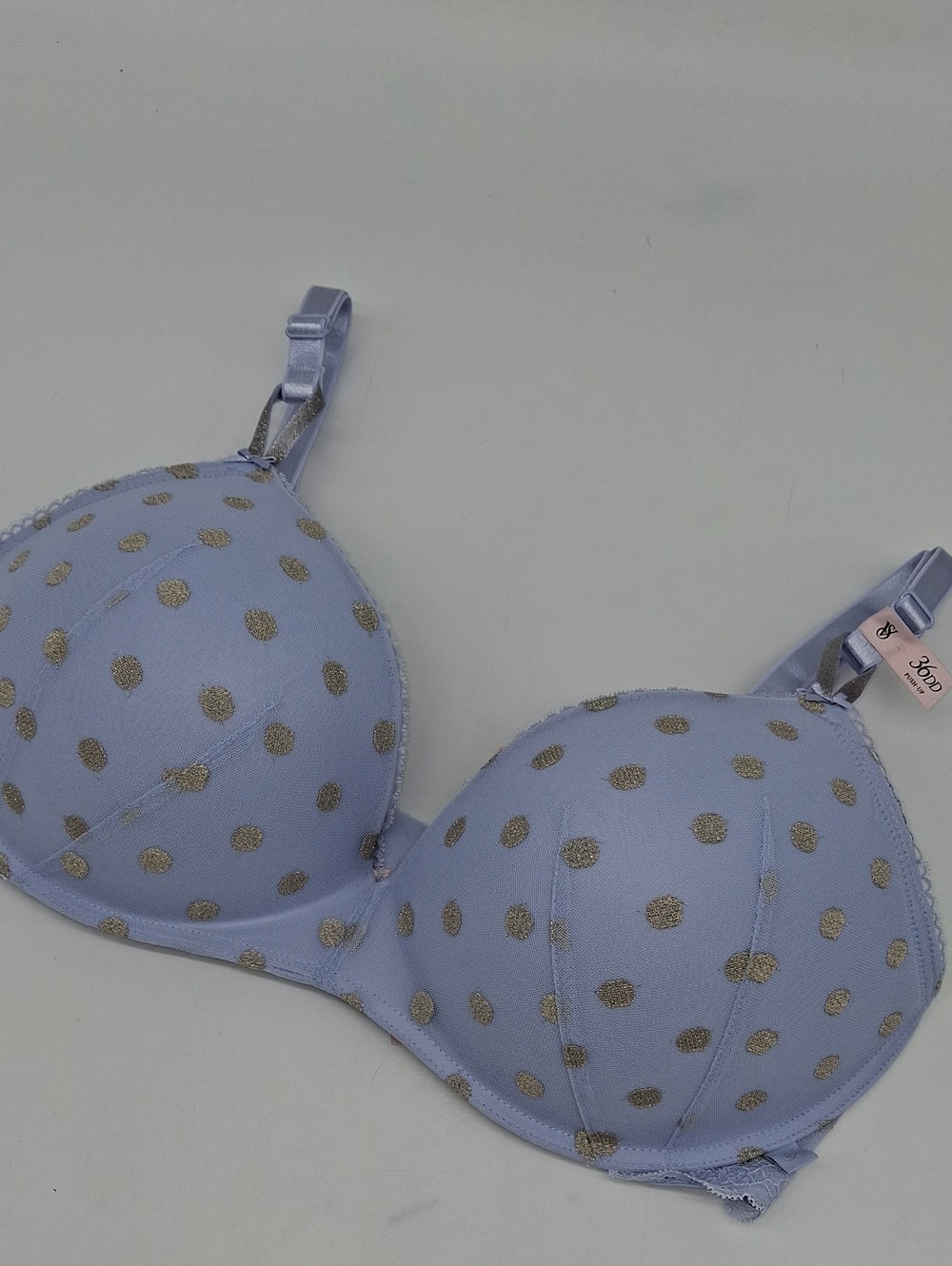 Victoria's Secret Sexy Tee Sheer Heritage Shimmer Dot Wireless Push-up Bra 36DD